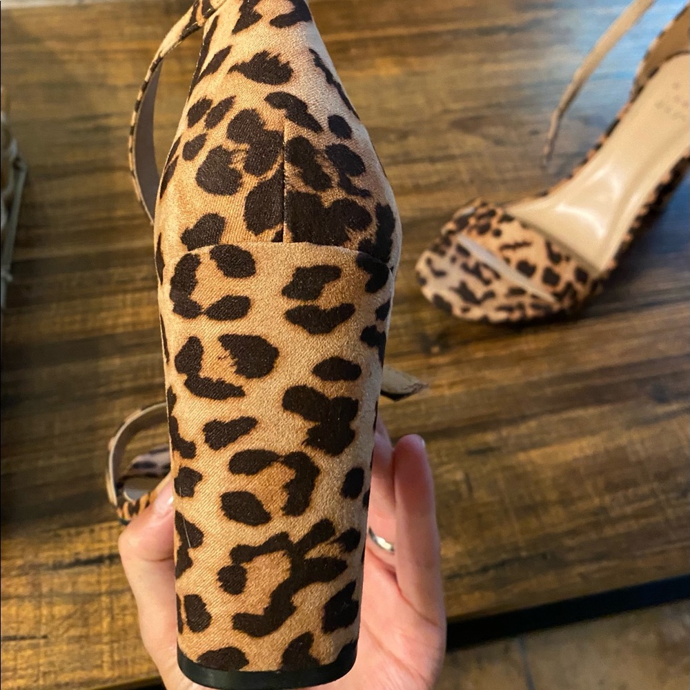 Leopard strap heels. Great condition. Wore once for an hour.